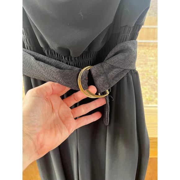 White House Black Market Black Strapless Wide Leg Jumpsuit Size S. NEW - Picture 4 of 10